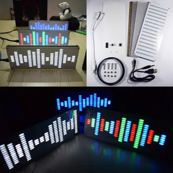 DIY Veľká Veľkosť Touch Ovládania 225 Segmentové LED Digitálny Ekvalizér Hudobného Spektra Zvukové Vlny Auta