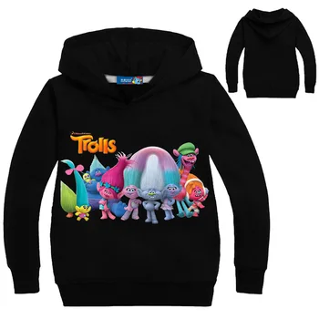 2020 nové detské bunda multicolor detský sveter trollov karikatúra tlače s kapucňou sveter oblečenie pre chlapcov a dievčatá, mikiny