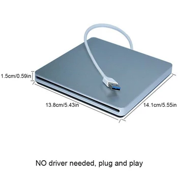 (sací) Dotykový USB 3.0+Typ C DVD Napaľovačkou diskov CD Ovládač Čítanie a zápis Záznamník, Externý DVD-RW Prehrávač Spisovateľ Čitateľ