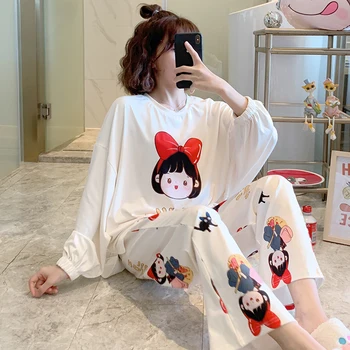 Japonsko, Anime Kiki dodacej Služby, Ženy Dámske Pyžamo Dlhý Rukáv, Topy, Nohavice Pijama M-3XL Plus Veľkosť Odev Dievčatá Pyjama
