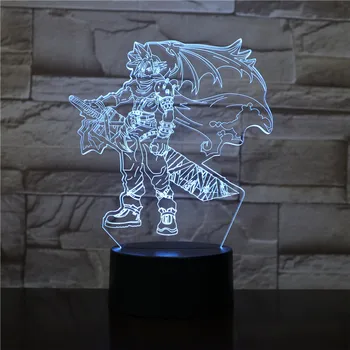 3D Lampa Final Fantasy Cloud Spor na Halloween Súčasnosti dotykový senzor 7 Farby s Diaľkovým Led Nočné Svetlo Lampy Dropshipping 2019