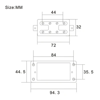Mini Štýl Dve Linky 8 4 Diery Reťazcové Elektrické Basy Humbucker Snímač Chrome