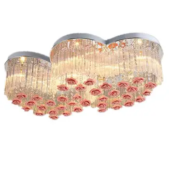 Moderné, jednoduché, LED stropné svietidlo crystal spálňa teplé romantické svadobné izba dvojlôžková srdce stropné svietidlo dekorácie