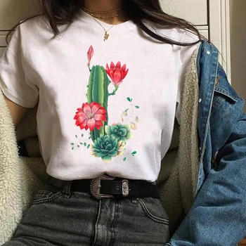 Ženy Lady Tees Grafické Tlače Tlač Roztomilý Rastlina, Kvet Kaktusu Oblečenie, Šaty, Topy Oblečenie Žien T Shirt Dámske Tričko