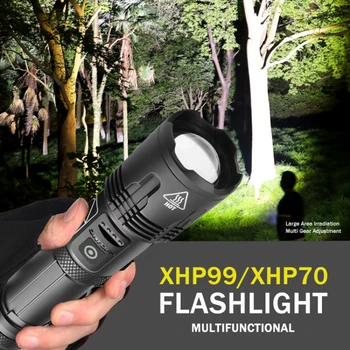 XHP99 Silné Svetlo Blesku SUB Nabíjania 5 Režimov S Držiak na Pero Taktická Baterka P99 Baterka+1*18650 Batérie Accessorie