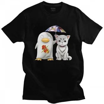 Kawaii Anime Gintama Tričko Mužov Krátke Rukávy Voľný čas Elizabeth T-shirt Sadaharu T Shirt O-krku a Mäkké Bavlnené Tričko Vrchné Oblečenie