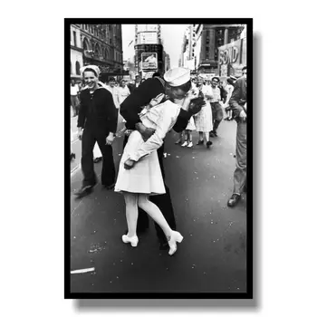 Čas Života Vojny Čas Námestie Námorník Kiss Foto Umenia, Tlače, Plagát 12x18 palec