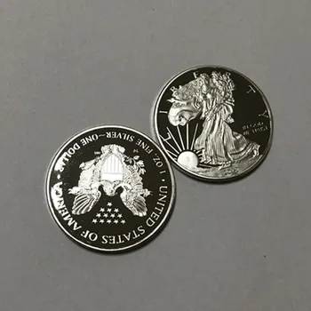 50 ks Non Magnetické 2019 slobody uncirculated mince, strieborné pozlátené odznak ingot 40 mm eagle hore nohami, suveníry, dekorácie mince