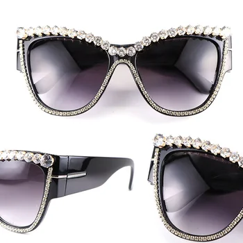 Slnečné okuliare Ženy, Luxusné Značky slnečné okuliare Drahokamu Mačka Oči Slnečné okuliare Retro Odtiene pre ženy Oculos Dropshipping