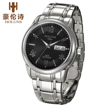 Luxusné plný nehrdzavejúcej ocele sledovať mužov business Japan quartz hodinky vojenské náramkové hodinky vodotesné 2019 HOLUNS relogio nové