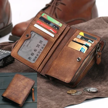 Móda Vintage Originálne Kožené Peňaženky mužov Peňaženky, Kožené mužov kabelku vertikálne krátke peniaze taška muž peňaženky mincu Kabelku držiteľa karty