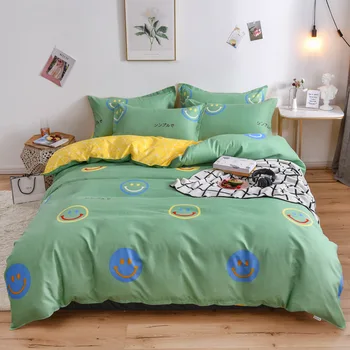 Denisroom farbou cumlík posteľná bielizeň sady zelená perinu nastaviť jednoduché posteľná bielizeň obliečky a obliečky na vankúše nastaviť TP55#