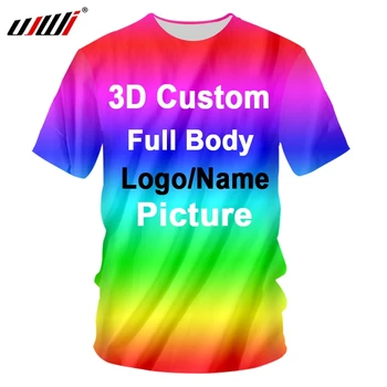 UJWI 3D Tlač Vlastné Ženy/Muži Tshirts Bavlna Polyester Oversizes Košele Factory Dropship DIY Tím súťaže Oblečenie Racing