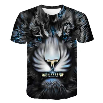 2019 Muž Fashion T-shirt Muž Najnovšie 6XL Wolf 3D Tlač Zvierat v Pohode Funny T-Shirt Mužov s Krátkym Rukávom Letné Topy Tričko Tričko