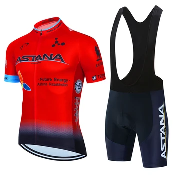 2021 Tím ASTANA Cyklistické Dresy Bicykli Nosiť oblečenie, Quick-Dry bib gélové Sady Oblečenia Ropa Ciclismo uniformes Maillot Športové Nosenie