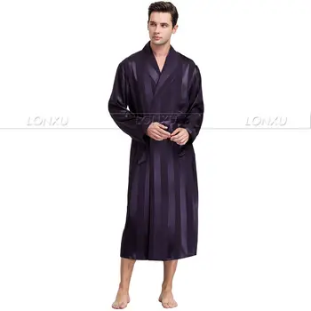 Mens Hodváb Saténové Pyžamo Sleepwear Župan Rúcha Župan Nightgown S~3XL__Na VIANOČNÉ Darčeky