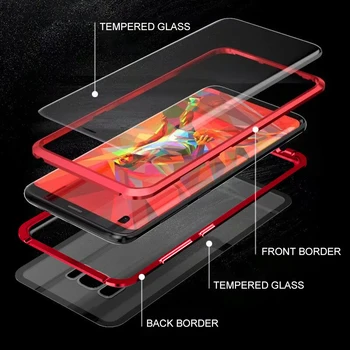 Puzdro Pre Samsung Galaxy A50 A20 A30 A70 360 Plnú Ochranu Magnetických Kovové puzdro Na 50 20 30 70 Predné Zadné Tvrdené sklo Kryt