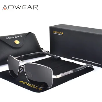 AOWEAR Retro Námestie slnečné Okuliare Mužov Polarizované Zrkadlo Slnečné Okuliare pre Mužov, Ženy 2019 Vintage Odtiene Okuliare Oculos Gafas De Sol