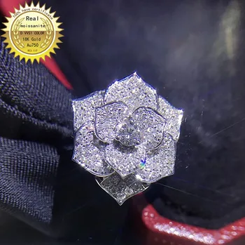 18K goldr krúžok D VVS moissanite prsteň Zásnubný&Svadobné Šperky s certifikát 0013