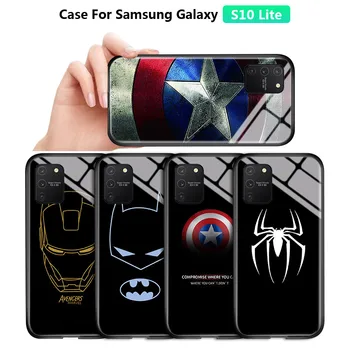 Pre Samsung Galaxy s rezacím zariadením S10 Lite M80S A91 Marvel Ironman SpiderMan Silikónové Mäkké Hrany Prípade Tvrdené Sklo Ochranné Puzdro Kryt