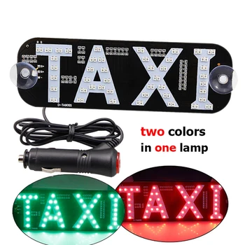 GEETANS 1pcs NOVÉ Taxi Led Auto Čelné sklo Kabíny indikátor Lampa Super Jasné LED Sklo Taxi Svetlo, Žiarovka 12V Červená Zelená Dvojitá farba