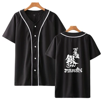 Gintama Ležérne Košele Komiksu, Anime Sakata Gintoki Biele Tričko Krátky Rukáv V Krku Baseball Oblečenie Harajuku Zábavné Streetwear
