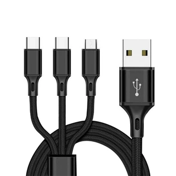 Nové 0,3 M 3 v 1, USB Kábel na iPhone Nabíjačka Rýchle Nabíjanie Micro USB Typu C Kábel pre Samsung S10 Xiao 8 Pinový Lightning Kábel