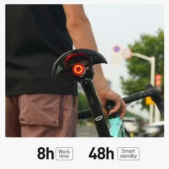 Smart Touch Snímanie Bicykel zadné svetlo IPx6 Nepremokavé Auto Štart/Stop Brzdy Snímanie Svietidlo Na Bicykel, USB LED Zadné Svetlo