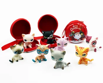 LPS MAČKA zriedkavé pet shop hračky stojí krátke vlasy mačka, pes kólia jazvečík roztomilé anime postavy s Vianočného darčeka dieťa hračky