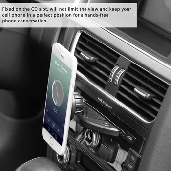 Powstro Telefón Stáť Pevne na CD slot otočná Magnetického Držiaka telefónu zaručuje vám jazdy bezpečné GPS 40%