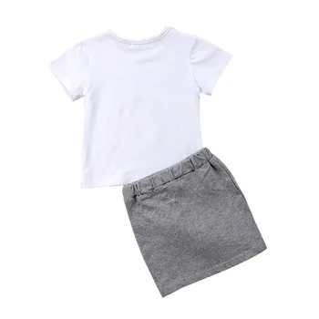Dievčenské Šaty Letné Oblečenie Set pre Roztomilé Dievčatá Krátke Sleeve T-shirt Mini Sukne Oblečenie Set pre Dieťa Dievča Deti Oblečenie