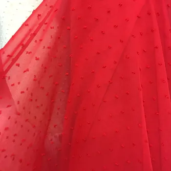 Mäkké Kvet Dot Vytlačené Šifón Textílie Tylu Oka Materiálov pre Šaty, Šitie Žena Blúzku a DIY Remeslá