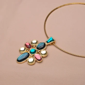 Amorita boutique Retro farebné prívesok náhrdelníky