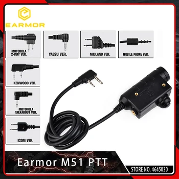 OPSMEN Earmor M51 PTT Kenwood Telefón, Konektor 3.5 MM AUX Taktické Headset Príslušenstvo