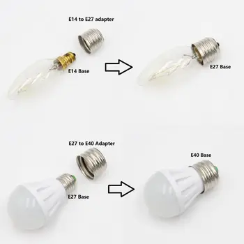 10 Kusov E27 na E40 Lampa Base Adaptér Converter E14 na E27 Led Žiarovka objímky Konektor pre Adaptér