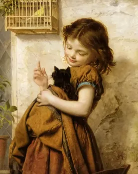 Ručné Dievča drží mačka roztomilé dieťa Vyšívanie, Výšivky DIY Cross Stitch Súpravy Remesiel 14CT Unprinted Domova stenu Umenie