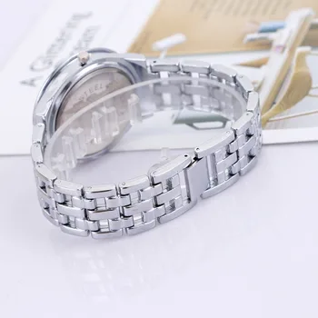 Relogio Masculino Luxusné značky DQG Striebro Quartz hodinky crystal Veľký Ciferník Hodiniek Mužov z Nehrdzavejúcej Ocele sledovať kapela Reloj Hombre