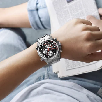 Digitálne hodinky Mužov Multifunkčné Hodinky Módne Vonkajšie Športové Hodinky, Budík Chrono 5Bar Nepremokavé Plný Ocele reloj hombre