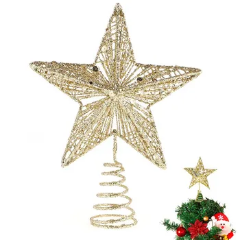 20 CM Vianočný Stromček Vňaťou Star Päť-Bod Star Vianočné Železa Strom Ornament Star Vianočné Dekorácie Navidad Vianoce roku 2020