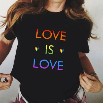 2020 Nové Módne Bežné Lgbt Gay Pride T Shirt Lesbickej Hrdosti Rainbow Láska Je Láska Vytlačené Gay Košele, Topy Harajuku Ženy Tričko