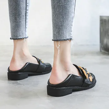 Nové Módne Nit Zlaté Pracky Ženy Ploché Topánky na Jar Split Kožené Mokasíny Topánky pre Ženy Slip-On Topánky Ženy