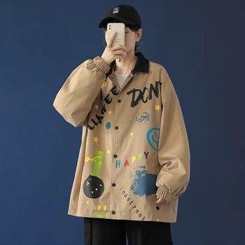 Dámske Vtipné Graffiti Bunda na Jeseň 2020 kórejský Módny Trend Oblečenie Dámske Plus Veľkosť Harajuku Štýl Tlačidlo Hore Bundy Tričko