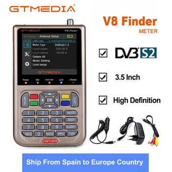 GTmedia V8 Vyhľadávanie Satelitného vyhľadávacieho zariadenia DVB S2/S2X Meter Receptor Tuner Sat finder s 3,5 palcový LCD Farebný Displej DVB-S2 HD SatFinder