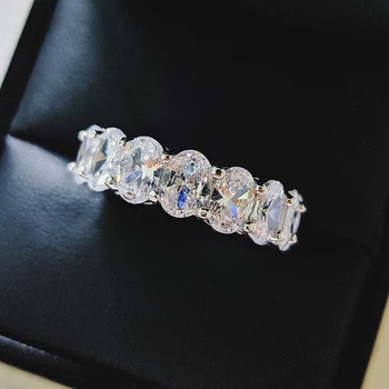 Módne Značky Večnosti Krúžok 925 Sterling silver Diamond-Engagement Svadobné Kapela Prstene pre ženy, Mužov Prst Strany Šperky