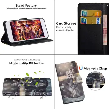 Flip Kožené puzdro Pre coque Sony Xperia 5 1 L3 L2 L1 XA1 XA2 Plus XZ1 XZ2 XZ3 kompaktný 10 Plus Kryt 3D Peňaženku Stáť Telefón Prípade