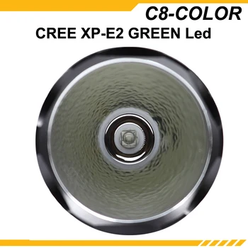 KDLITKER C8-FARBA Cree XP-E2 Zelená 530nm 400 Lúmenov Camping Lov LED Baterka - Black ( 1x18650 )