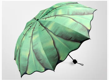 Banán Dáždnik Čierny Povlak Dáždnik Násobne Povlak 3D Kvetina Tlače opaľovací Krém Dáždniky Anti-UV Dážď Nástroje Parasol Rôznorodý Štýl