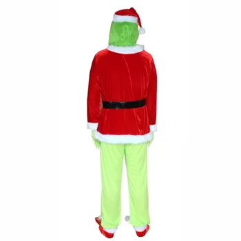 Anime Ako Grinch Ukradol Vianoce Cosplay Kostýmy Grinch Deti, Dospelých Top+Nohavice+Hat+Rukavice+Topánky Strany Maškaráda Oblek