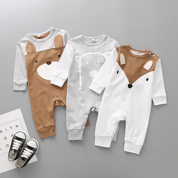 2019 Dojčenské Oblečenie Na Jar Jeseň Dieťa Remienky Dievčatá Chlapci Jumpsuit Deti, Detské Oblečenie Novorodenca Novorodeneckého Long-Sleeve Bavlna