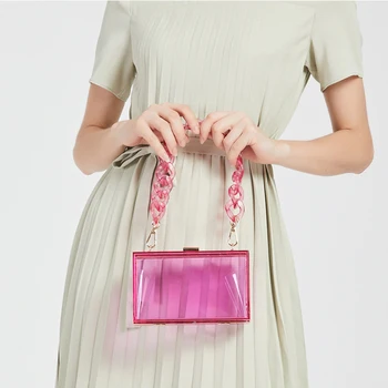 Móda akrylové okno ženy, tašky cez rameno, dizajnér handabgs luxusný transparentný crossbody taška jasné, pvc večer spojka malé peňaženky